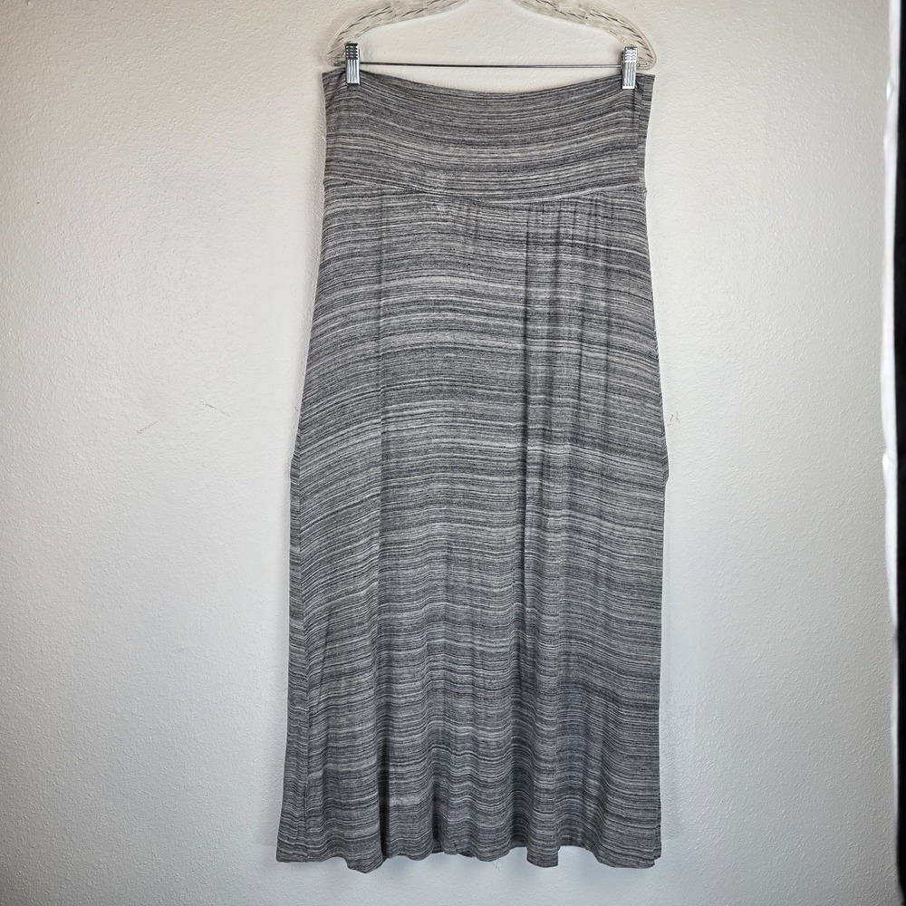 Mossimo Supply Co. Fold-Over Maxi Skirt Women Large Gray Heather Stretch Pull On